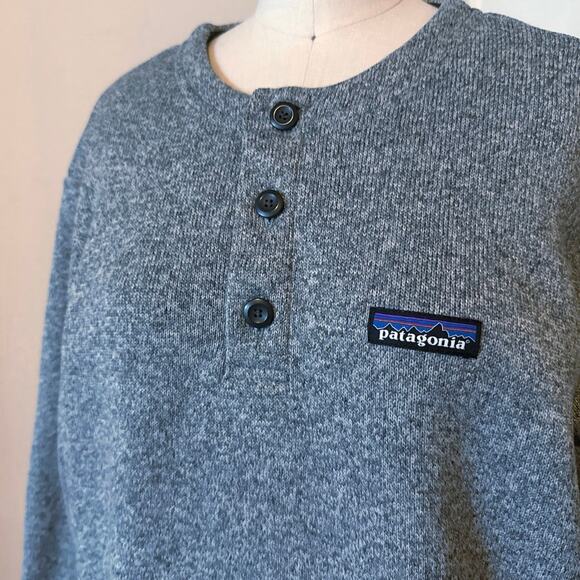 Patagonia Men's Better Sweater Henley Gray Pullover SZ Medium - Picture 3 of 5